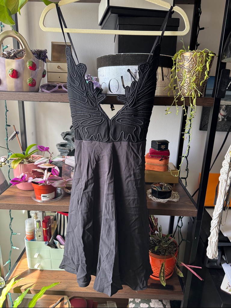 Nasty Gal Embroidered Panel Slip Dress